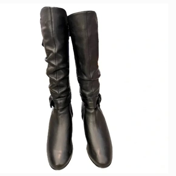 blondo heeled black boots ruched bow size 6 like new no tags - Picture 2 of 14